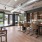 area with wooden decor, open spaces, and seating for residents to dine or chat
