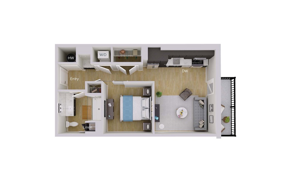 S1M3 - Studio floorplan layout with 1 bath and 576 square feet. S1M3 - Studio floorplan layout with 1 bath and 576 square feet.