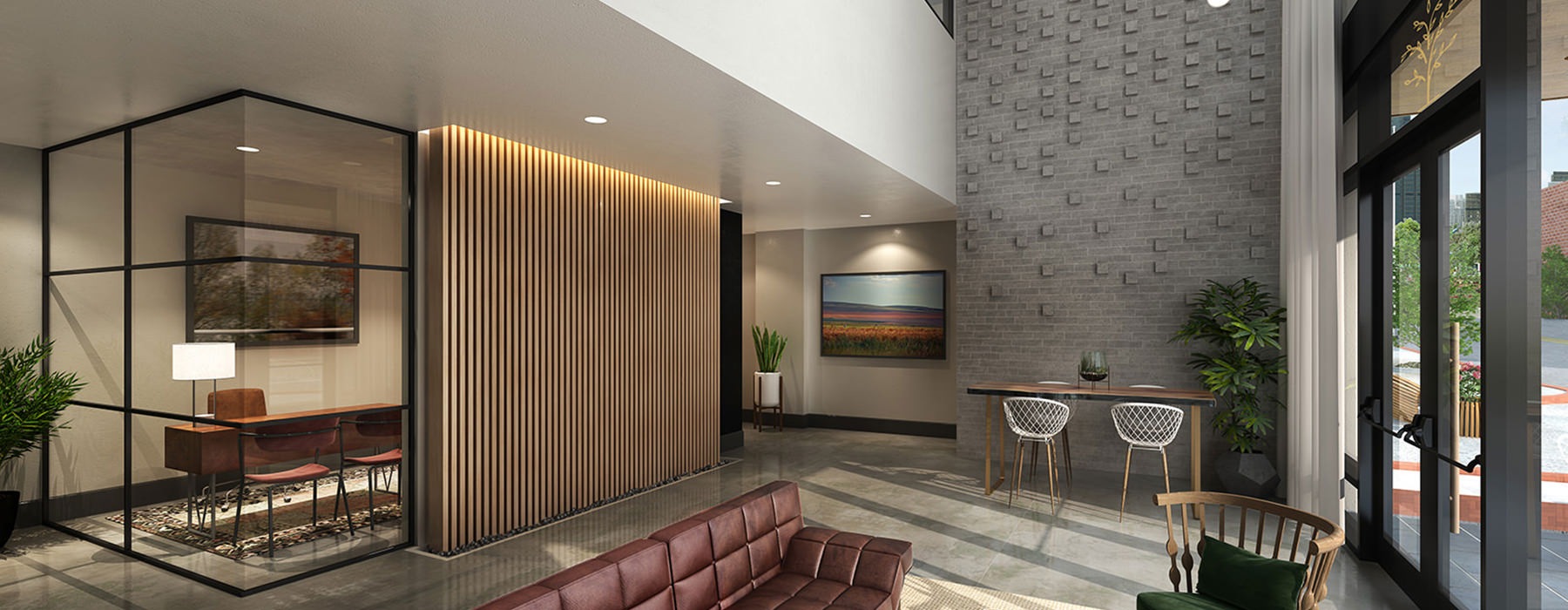 rendering of resident lounge